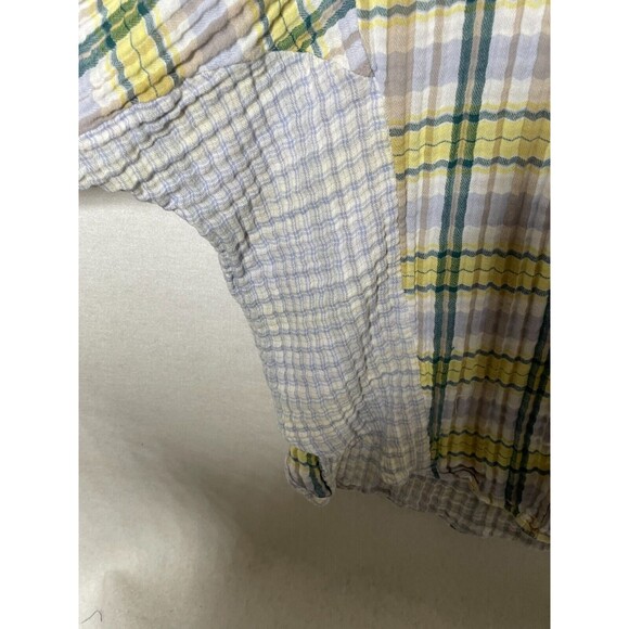 Free People Womens Guys Button Up Shirt Gray Green and yellow Size XS - Picture 2 of 11